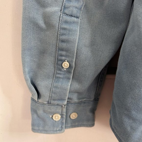 Men’s H&M Blue Loose Fitting Jean Style Cotton Shirt Size M - Picture 7 of 10